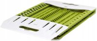 Сушарка органайзер для посуду Compact Dish Rack складна настільна сушка для виделок і ложок, Пластикова сушарка-органайзер на кухню Зелена з білим