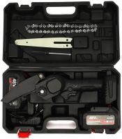 Акумуляторна ланцюгова міні пила Mini Electric Chain Saw 48V 6 дюймів на 2 акумулятора, обрізна електропила на акумуляторі в кейсі
