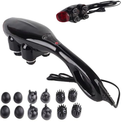 Електричний ручний масажер Quad Action Percussion Massager TK-88 - 2 для всього тіла 28 Вт, 12 в 1, вібраційний м'язовий мультімассажер для спини