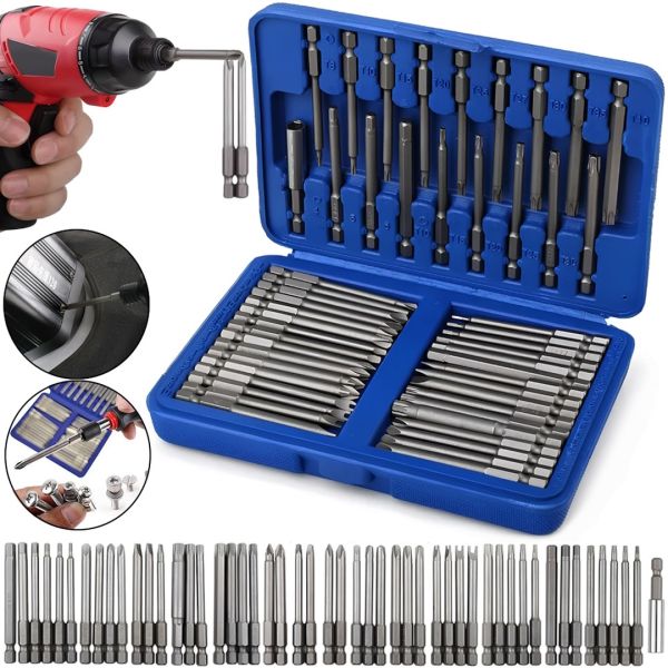 Набір магнітних насадок Socket Set AND ES-50 комплект з 49 односторонніх подовжених біт 75 мм з подовжувачем в кейсі для викруток і шуруповерта