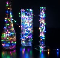 Внутрішня кольорова гірлянда Роса RGB 5 м нитка крапля роси на мідному дроті 50 діодів, LED Світлодіодна новорічна гірлянда-нитка на батарейках M