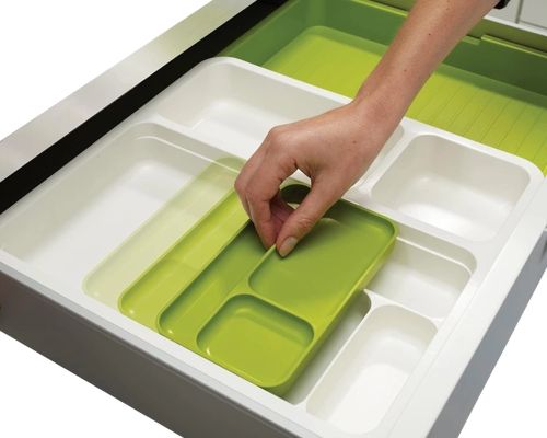 Універсальний розсувний органайзер Expandable drawer Organizer 34Х36.5х5.5 см для кухонних столових приладів, ложок і виделок у висувний ящик