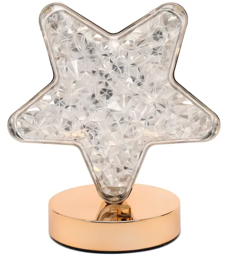 Настільна лампа-нічник Star Table Light PC-8207 сенсорний нічник зірка, світлодіодна лампа світильник із кристалами на акриловій підставці 3 режими