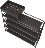 Обувница с полкой для аксессуаров Araqel Shoe Rack стеллаж органайзер для хранения обуви 60х21x78 см металлическая стойка на 5 полок в прихожую Черная