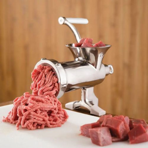 Механічна кухонна м'ясорубка Meat Grinder JSW-8, Побутова алюмінієва ручна м'ясорубка подрібнювач для приготування фаршу