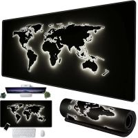 Игровой компьютерный коврик Светящаяся Карта Мира HP227 80x30 см для клавиатуры и мышки, Игровая поверхность для мыши