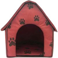 Мягкий домик для собак и кошек Portable Dog House портативная складная будка для домашних животных, раскладное спальное место на флисе для питомцев