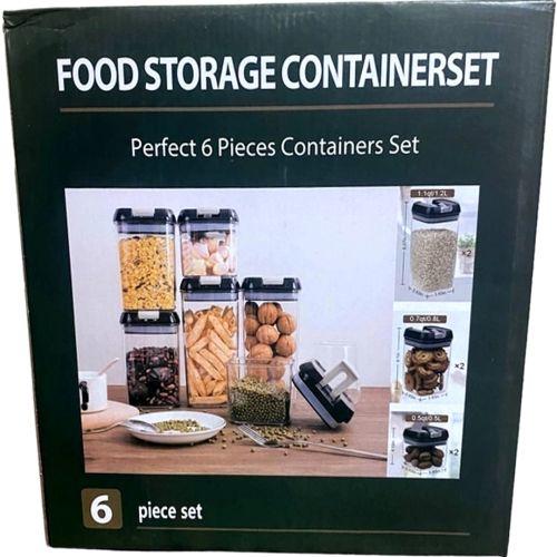 Набір контейнерів для сипучих продуктів Food Storage Container Set 6 ємностей, прозорі контейнери з кришками для зберігання харчових продуктів, круп