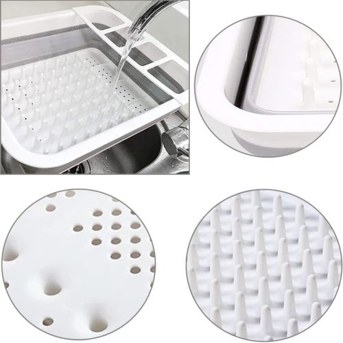 Складна кухонна сушарка для посуду Kitchen Craft Joseph Extend BN-090 розкладна, силіконова сушка для тарілок і кухонних приладів, піддон
