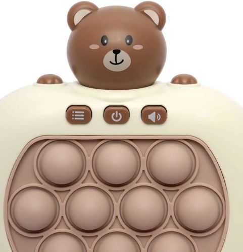 Детская игрушка головоломка Pop It Baby Bear интерактивная электронная приставка антистресс поп ит для снятия стресса на батарейках от 3-х лет