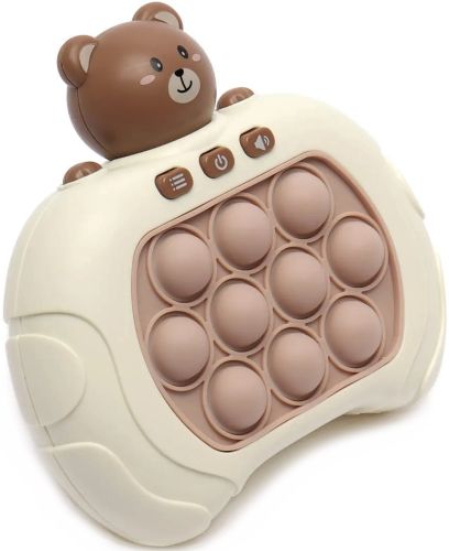 Детская игрушка головоломка Pop It Baby Bear интерактивная электронная приставка антистресс поп ит для снятия стресса на батарейках от 3-х лет