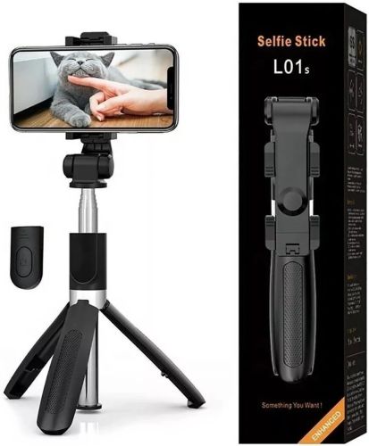 Селфи палка штатив Selfie Stick L01 70 см телескопический трипод для селфи, монопод тренога с держателем для телефона с пультом Bluetooth L-01