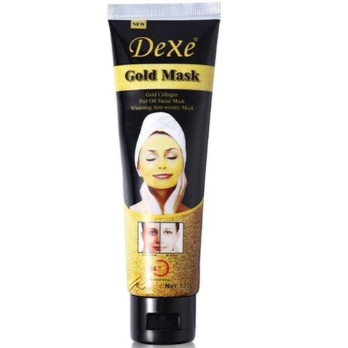 Золота маска-плівка для обличчя Dexe Gold Mask 120 г біоколагеновая антивікова плівка з біозолотом і колагеном, омолоджуюча маска від зморшок
