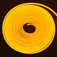 Светодиодная силиконовая лента LED NEON 0729 Yellow 5 м с блоком питания, Универсальная неоновая гибкая подсветка 12V-220V 5m в силиконе Желтая