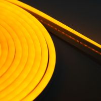 Светодиодная силиконовая лента LED NEON 0729 Yellow 5 м с блоком питания, Универсальная неоновая гибкая подсветка 12V-220V 5m в силиконе Желтая