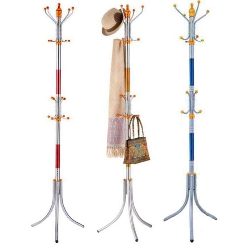 Напольная вертикальная вешалка тренога Coat Rack для верхней одежды 16 крючков, Переносная разборная металлическая стойка для сумочек и зонтов