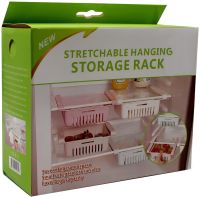 Раздвижной органайзер в холодильник Stretchable Hanging Storage Rack TM18013 подвесной контейнер, выдвижная полка, корзинка для хранения продуктов