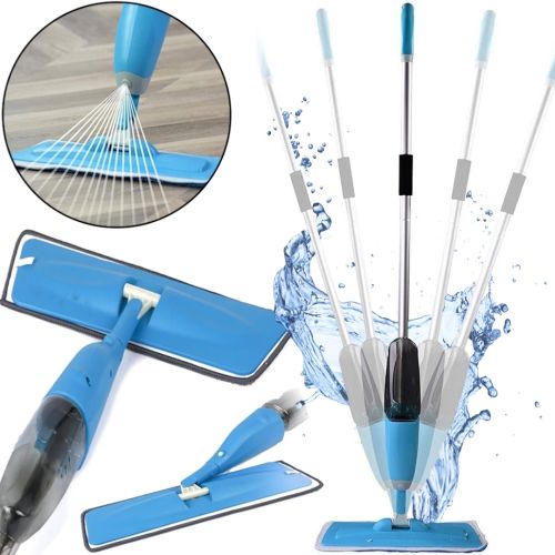 Швабра з розпилювачем і ємністю для води Healthy Spray MOP 350 мл портативна швабра спрей з насадкою з мікрофібри для прибирання та миття підлоги синя