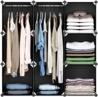 Складаний шафа органайзер для речей Storage Cube Cabinet MP-39-61 110х110х35 см Пластикова тумба на 9 секцій поличка для одягу та взуття Чорна