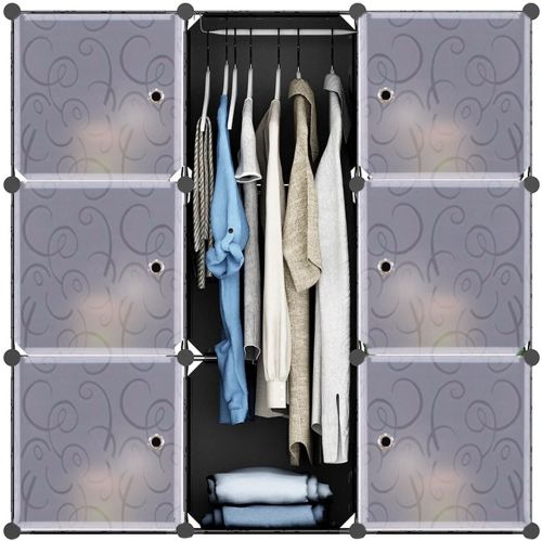 Складна шафа органайзер для речей Storage Cube Cabinet MP-29 110х110х35 см пластикова тумба на 7 секцій поличка для одягу та взуття Чорна