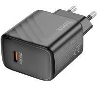 Сетевое зарядное устройство зарядка Hoco CS22A PD30W на один порт Type-C USB-C, Адаптер питания блок Хоко для быстрой зарядки телефона Черный