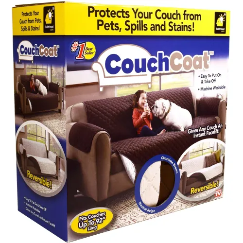 Двухсторонняя накидка чехол на диван Couch Coat из микрофибры, Защитное двухстороннее водонепроницаемое стеганое покрывало для дивана