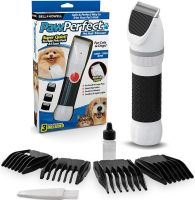 Беспроводная аккумуляторная машинка Paw Perfect для стрижки и груминга животных, Триммер грумер для собак и кошек 2 скорости 4 насадки 10W Белая