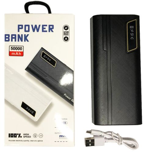 Зарядний пристрій УМБ Power Bank 50000 mAh UN-3104 2xUSB, Портативна батарея повербанк зовнішній акумулятор зарядка для телефону з ліхтариком