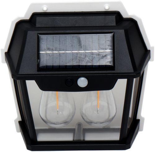 Вуличний настінний світильник Coba Solar Wall Lamp HW-888 - 2W акумуляторний підвісний ліхтар на сонячній батареї з датчиком руху 2 лампи 3 режими