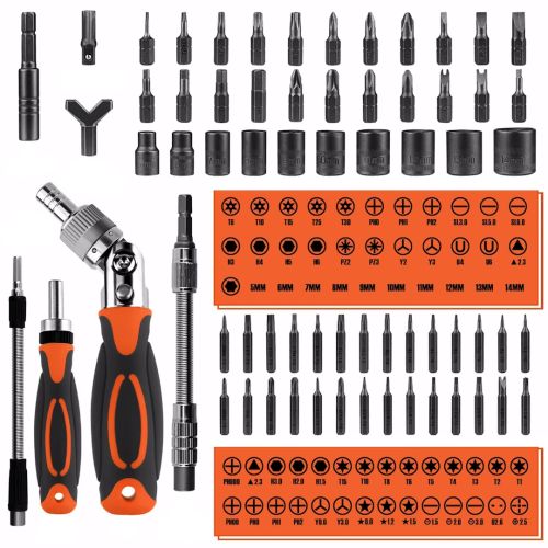 Набір викруток із тріскачкою Torx Ratchet GS227 68 в 1 ручний комплект інструментів із храповим механізмом, бітами та насадками в пластиковому кейсі