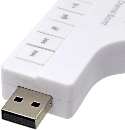 Внешняя звуковая карта USB 8.1 Piano внешний звуковой адаптер для ноутбука и ПК компьютера, аудиокарта юсб с кнопками управления 8.3х4.3 см