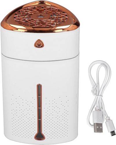 Ультразвуковий зволожувач повітря нічник Happy Home Heavy fog Humidifier з RGB підсвічуванням 1000мл, Аромадифузор міні дифузор від USB біло-золотий