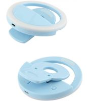 Світлодіодне LED селфи кільце Selfie Ring Light XL-191 8.5 см світлове підсвічування для фото лампа на телефон Android IOS блакитне, Рожеве, Чорне