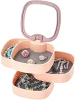 Обертова скринька органайзер Rotatable Jewellery Organizer LD-688 для зберігання ювелірних прикрас 4 Відділення з дзеркалом, Футляр для біжутерії