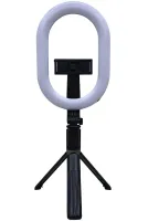 Телескопічна селфи палиця тринога Selfie Stick A8 з кільцевої LED лампою для селфи, Монопод 100 см з підсвічуванням з тримачем для телефону і пультом