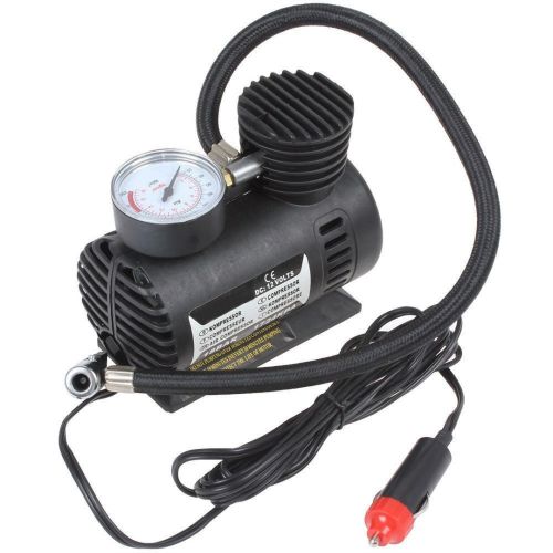 Электрический автомобильный компрессор 300 PSI 10-12Amp 25л Ji030 воздушный насос для автомобиля, Автокомпрессор для подкачки колес машины Черный