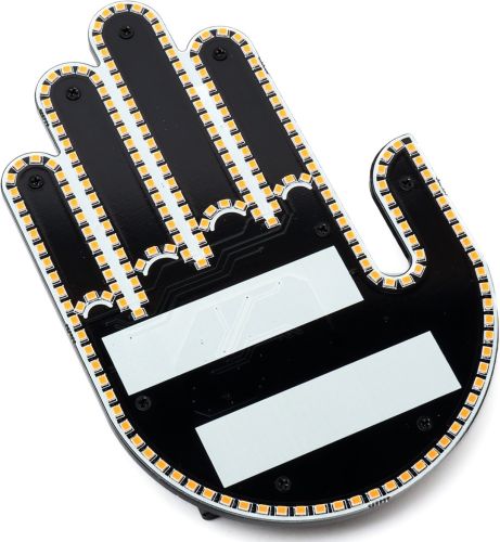 Светодиодная рука Fun Gesture Hand LED-ладонь с жестами на липучке с подсветкой, автомобильный знак на заднее стекло в салон авто с пультом управления