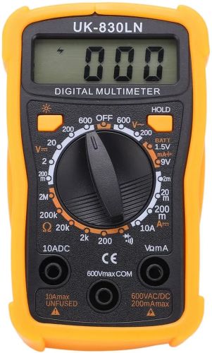 Цифровий мультиметр тестер Digital UK-830LN DT 830 lnv універсальний ручний тестер сили струму, напруги і опору з дисплеєм DT-830 Жовтий