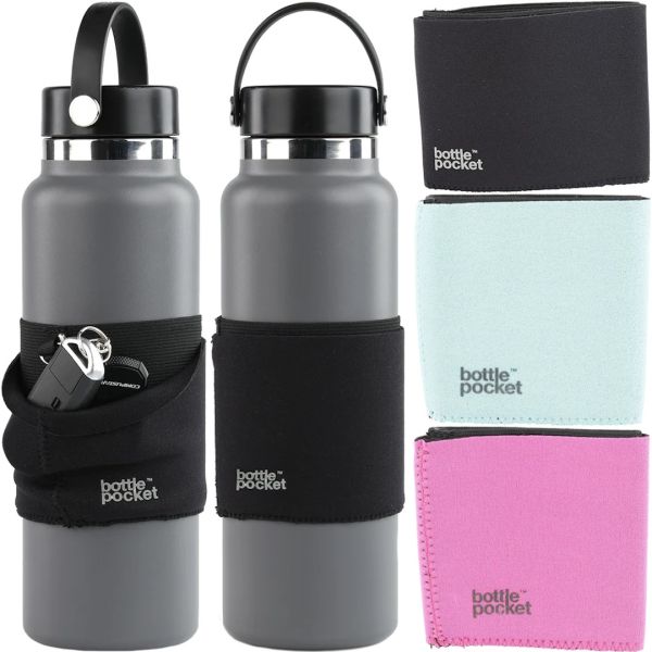 Чохол з кишенею для спортивної пляшки Bottle Pocket до 1 л тканинний кишеню органайзер для зберігання смартфона, ключів, карток і навушників