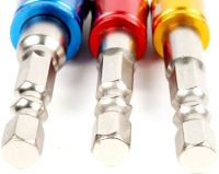 Набір перехідників з шестигранним хвостовиком Drillpro 3pcs 1/2, 1/4, 3/8 дюйма комплект шестигранних насадок біт, Торцеві головки для шуруповерта