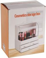 Настільний органайзер для зберігання косметики Cosmetic Storage Box GW-880 косметична поличка 4 секції з висувними ящиками і ручкою рожева