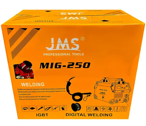 Инверторный сварочный аппарат JMS MIG-250 250A MIG/MAG MMA TIG LIFT цифровой полуавтомат для сварки проволокой и электродом, сварка от сети 220V