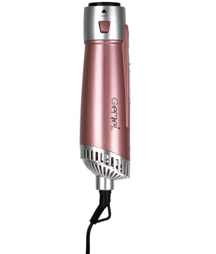Мультистайлер для укладання Gemei GM-4831 7 в 1 фен щітка з насадками 2200W плойка щипці Gemmy для сушіння, завивки, випрямлення та об'єму волосся Рожева