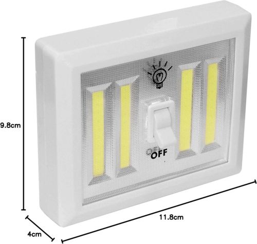 Настінний світильник Light Switch HY - 604 бездротовий вимикач з тумблером COB, світлодіодний LED нічник з вмикачем на батарейках для шафи