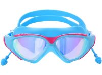 Окуляри для плавання Conquest Uv Shield Anti-Fog захисна маска з подвійним регульованим ремінцем, берушами і захистом від УФ в чохлі для басейну 17х5 см