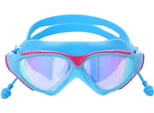 Окуляри для плавання Conquest Uv Shield Anti-Fog захисна маска з подвійним регульованим ремінцем, берушами і захистом від УФ в чохлі для басейну 17х5 см