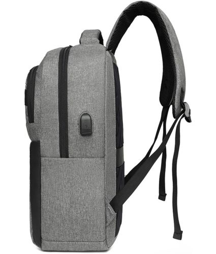 Міський молодіжний Оксфордський рюкзак Bag BG - 40 Сірий для ноутбука 15,6 " дюйма універсальний Чоловічий з USB і портом для навушників 42Х28 см BG40