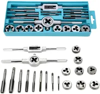 Набір мітчики і плашки Tap and Die Set M3-M12 20 штук комплект сталевих мітчиків і плашок для нарізування метричного різьблення в кейсі мічечок і лерка