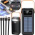 Портативний зарядний пристрій Power Bank Voltronic YM635DX 30000mAh з сонячною панеллю і ліхтариком Solar зовнішній акумулятор повербанк для зарядки