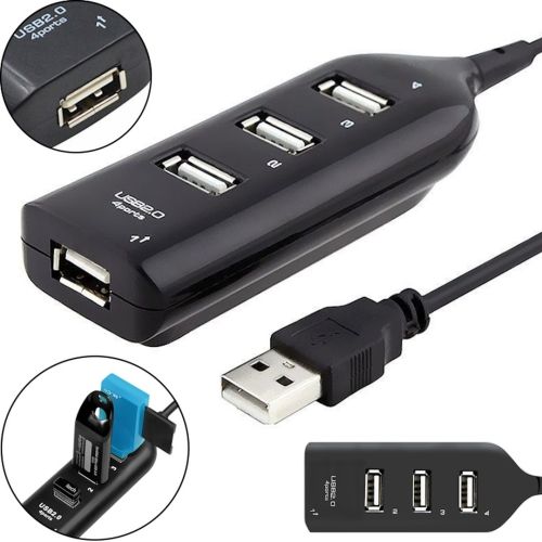 USB хаб Hi-Speed XD4 Black на 4 порта, Универсальный разветвитель с 4 выходами концентратор переходник HUB 480 Мбит для компьютера от USB Черный